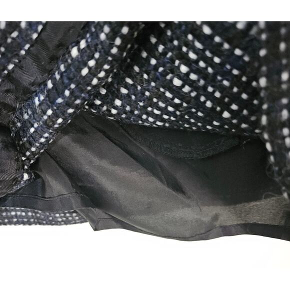 J. Crew Black Tweed Wool Mini Skirt Size 8 Medium Dark Academia Pockets - Picture 5 of 7